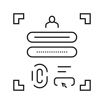 Encryption biometric line icon vector illustration Illustrazione stock