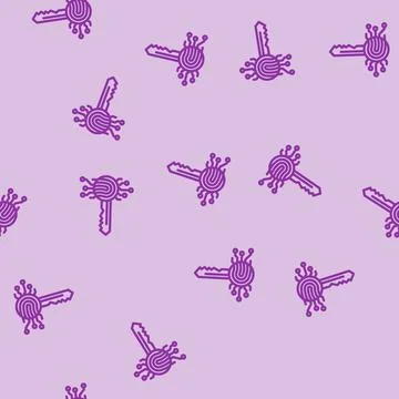 Encryption biometric line vector seamless pattern Illustrazione stock