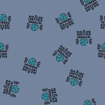 Encryption biometric vector seamless pattern Illustrazione stock