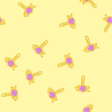 Encryption biometric vector seamless pattern 库存插图