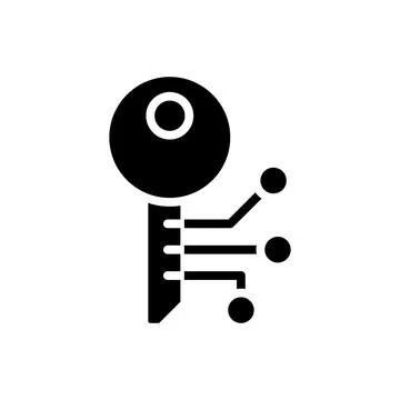 Encryption black glyph icon Stock Illustration
