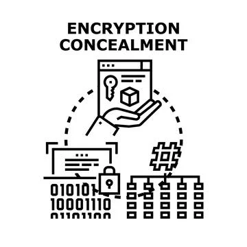 Encryption concealing data for protected information access 스톡 일러스트
