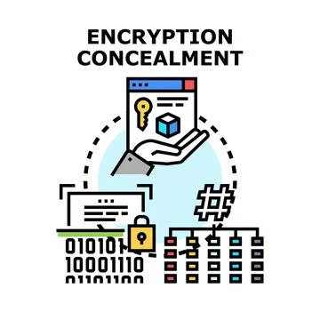 Encryption concealing data for protected information access Illustrazione stock