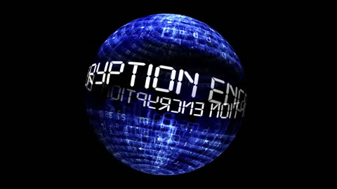 Encryption concept on rotating sphere Stock Footage 158582080