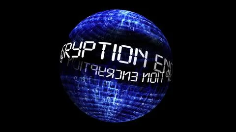 Encryption concept on rotating sphere イラスト素材