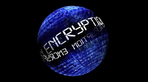 Encryption concept on rotating sphere Stock Illustration