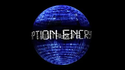 Encryption concept on rotating sphere Stock Illustration