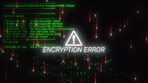 Encryption Error hacking background screen Stock Footage 317057680