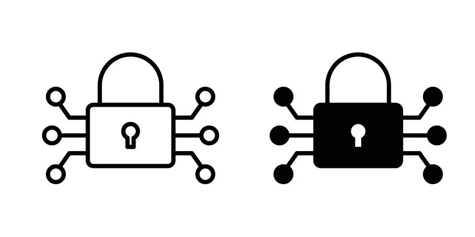 Encryption icon for design projects and web UI Stockillustratie