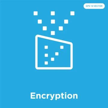 Encryption icon isolated on blue background Illustrazione stock gratuita