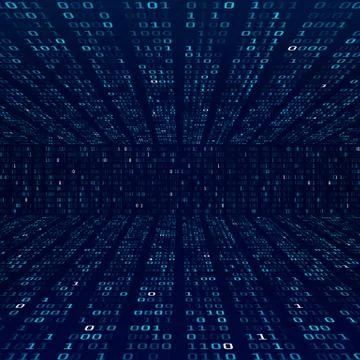 Encryption information. Binary code on blue background. Random binary numbers Stock Illustration