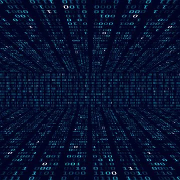 Encryption information. Binary code on blue background. Random binary numbers Stock Illustration