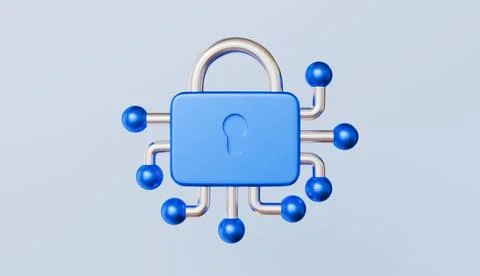 Encryption isolated on pastel color background 3d illustration Stock Illustration