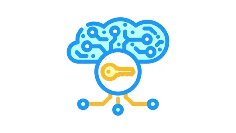 Encryption key cloud computing color icon animation Stock Footage 327260001