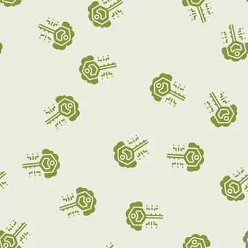 Encryption key cloud computing glyph seamless pattern Stock Illustration