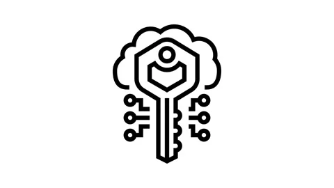 Encryption key cloud computing line icon animation Stock Footage 326125862