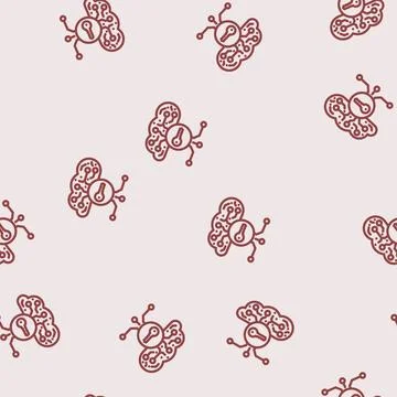 Encryption key cloud computing line vector seamless pattern Stock Illustration