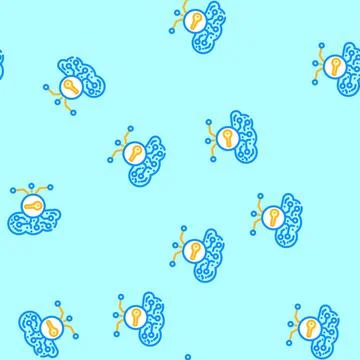 Encryption key cloud computing vector seamless pattern Stock Illustration