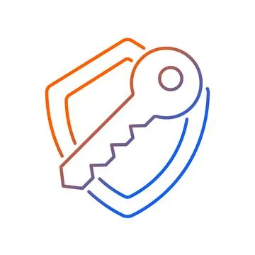 Encryption key gradient linear vector icon Stock Illustration