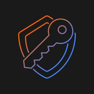 Encryption key gradient vector icon for dark theme 스톡 일러스트