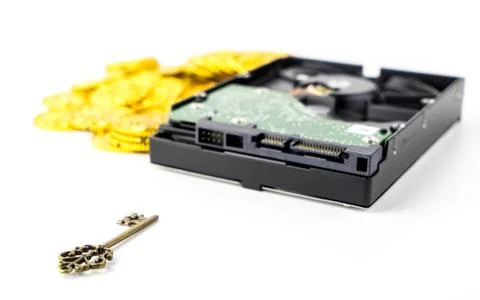 Encryption Key to lock your Computer valueable data Stock Photos