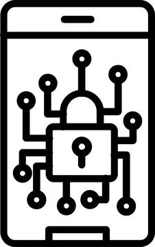 Encryption Line Icon Design Stock Illustration