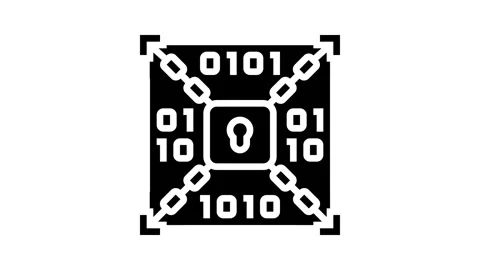 Encryption lock big data glyph icon animation Stock Footage 326145743