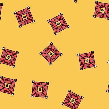 Encryption lock big data vector seamless pattern Illustrazione stock