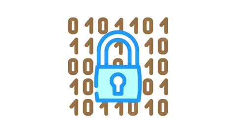 Encryption lock color icon animation Stock Footage 327260086