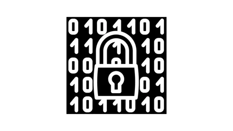 Encryption lock glyph icon animation Stock Footage 326736037