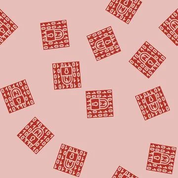 Encryption lock glyph vector seamless pattern Stock Illustration