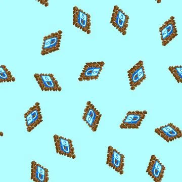 Encryption lock isometric icon seamless pattern Stock Illustration