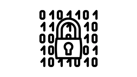 Encryption lock line icon animation Stock Footage 326752064