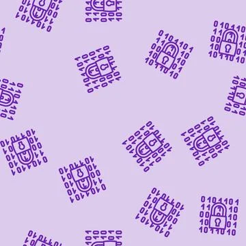 Encryption lock line vector seamless pattern Stock Illustration