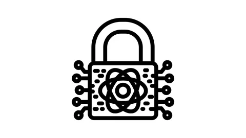 Encryption lock quantum computer Stock Footage 326747735