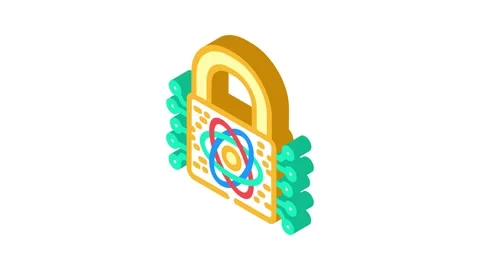 Encryption lock quantum computer Stock Footage 327274135