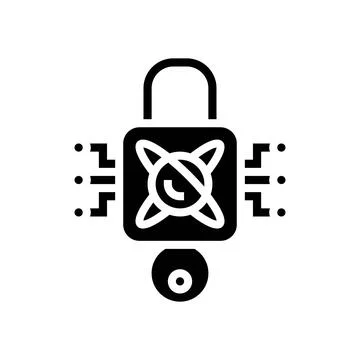 Encryption lock quantum computer glyph icon vector illustration 스톡 일러스트