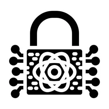 Encryption lock quantum computer glyph icon vector illustration Stock-Illustration