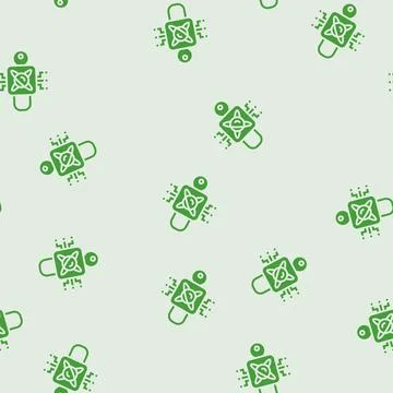 Encryption lock quantum computer glyph seamless pattern Stock Illustration