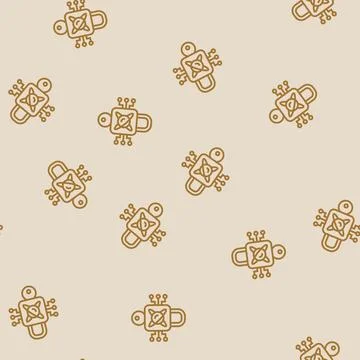 Encryption lock quantum computer line seamless pattern Stock Illustration