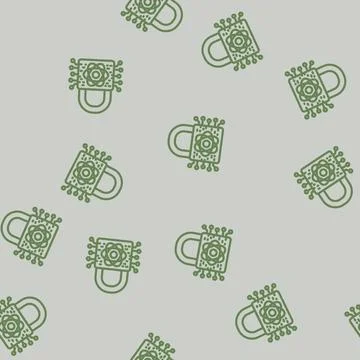 Encryption lock quantum computer line vector seamless pattern Illustrazione stock