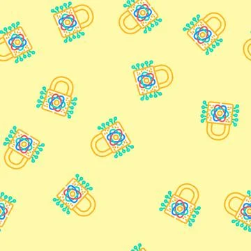 Encryption lock quantum computer vector seamless pattern 스톡 일러스트