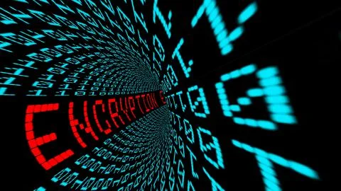 Encryption in matrix tunnel Stock Illustration