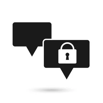 Encryption Message black  icon outline style. Stock Illustration