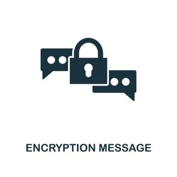 Encryption Message icon. Monochrome style design from internet security icon Illustrazione stock