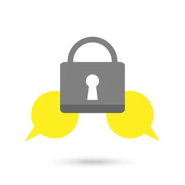 Encryption Message icon outline flat style. Stock Illustration