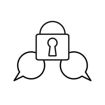 Encryption Message icon outline flat style. 스톡 일러스트
