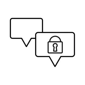 Encryption Message icon outline style. Stock Illustration