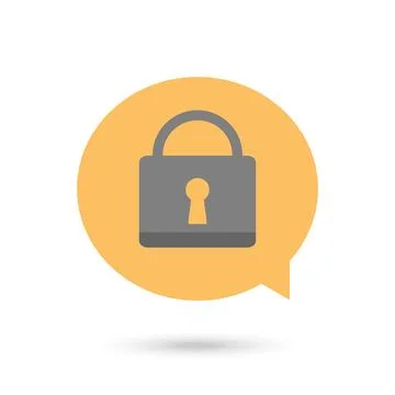 Encryption Message icon with padlock outline flat style. Stock Illustration