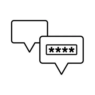 Encryption Message icon with pin code outline style. Stockillustratie